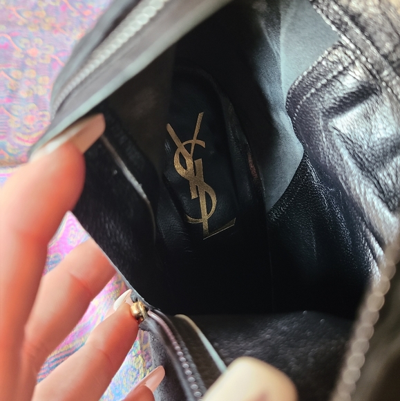 Auth YSL Suede Knee High Boots Size IT40/ US9.5 🖤 EUC - Picture 10 of 14